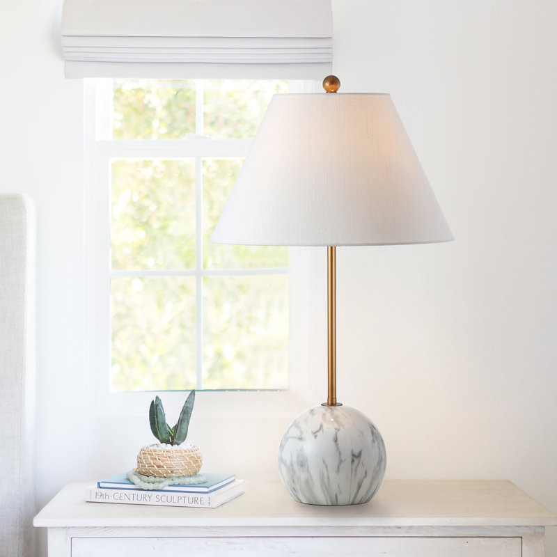 Cranon Table Lamp, Gold/White