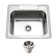 Houzer  25 in Stainless Topmount 4-hole Single Bowl 8 in Deep Kitchen Sink w/ Strainer - 2522-8BS4-C