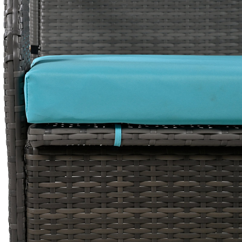 : Modifications à 4 et table, pour une utilisation extérieure à long terme Configuration multifonctionnelle: Transforme 4 avec, coussin bleu, assemblage facile requis