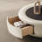 Rotating cream style end table
