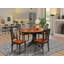 Ensemble de table de cuisine 5 pièces pour 4 personnes comprenant une table de salle à manger ovale avec rallonge papillon et 4 chaises en bois massif, babeurre 42 po x 60 po-527582135