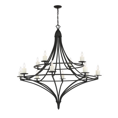 Director 12-Light Chandelier in Black