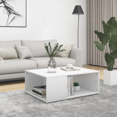 Table basse simple avec rangement en bois manufacturé Ampelius