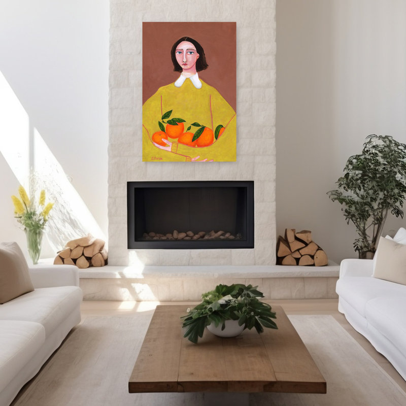Art contemporain rétro, H 48 po x l 32 po