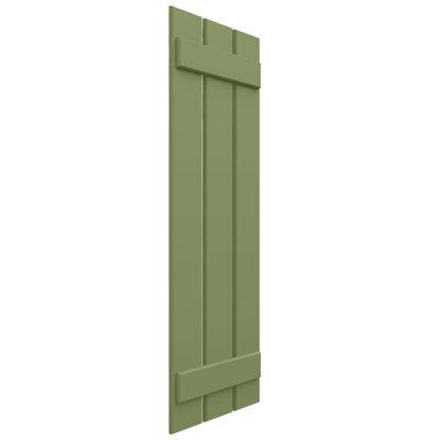 Volets à panneaux et traverses EnduraCore Composite à trois planches espacées, vert mousse (par paire - quincaillerie non incluse)