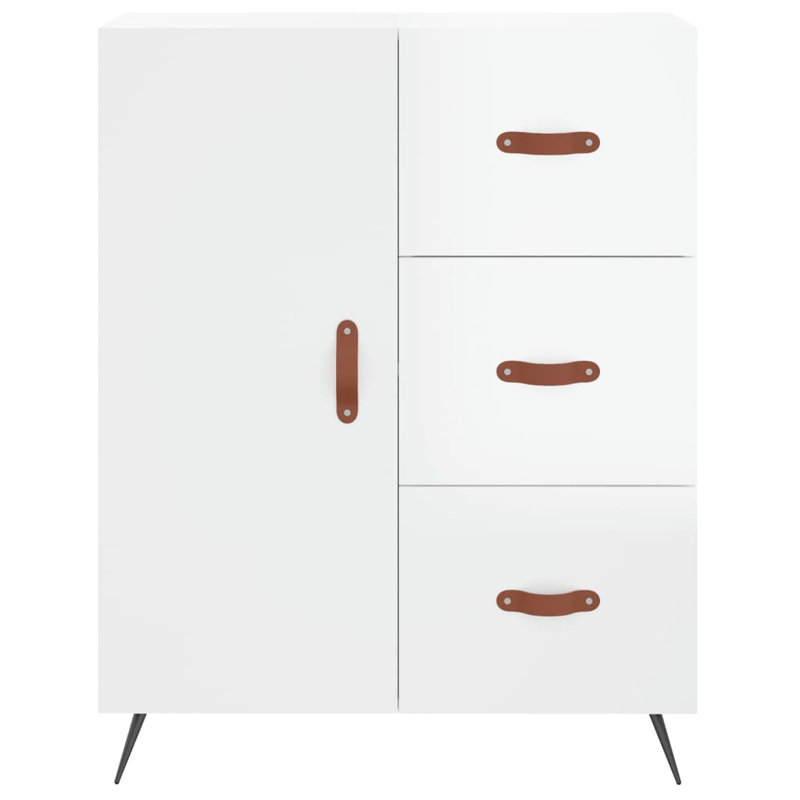Glenavy 3 -Drawer 1 -Door Accent Chest, High Gloss White