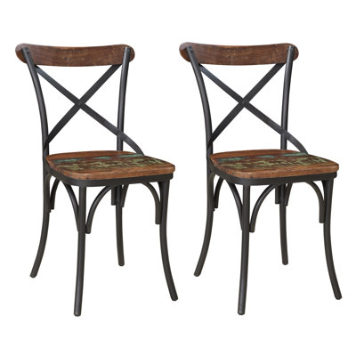 Jaydynn Cross Back Side Chair in Orange/Black