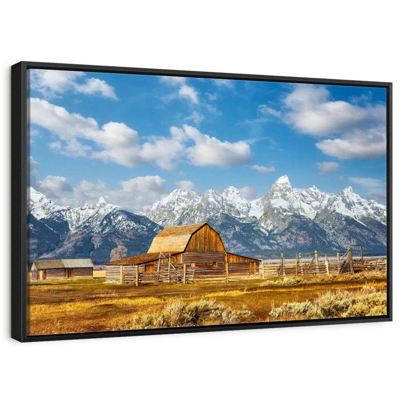 Teton Range Moulton Barn, Cadre flottant noir, 43 po x 29 po
