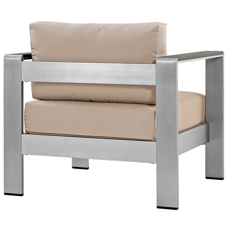 Ensemble de canapé modulaire d'extérieur en aluminium 4 pièces Shore, Beige