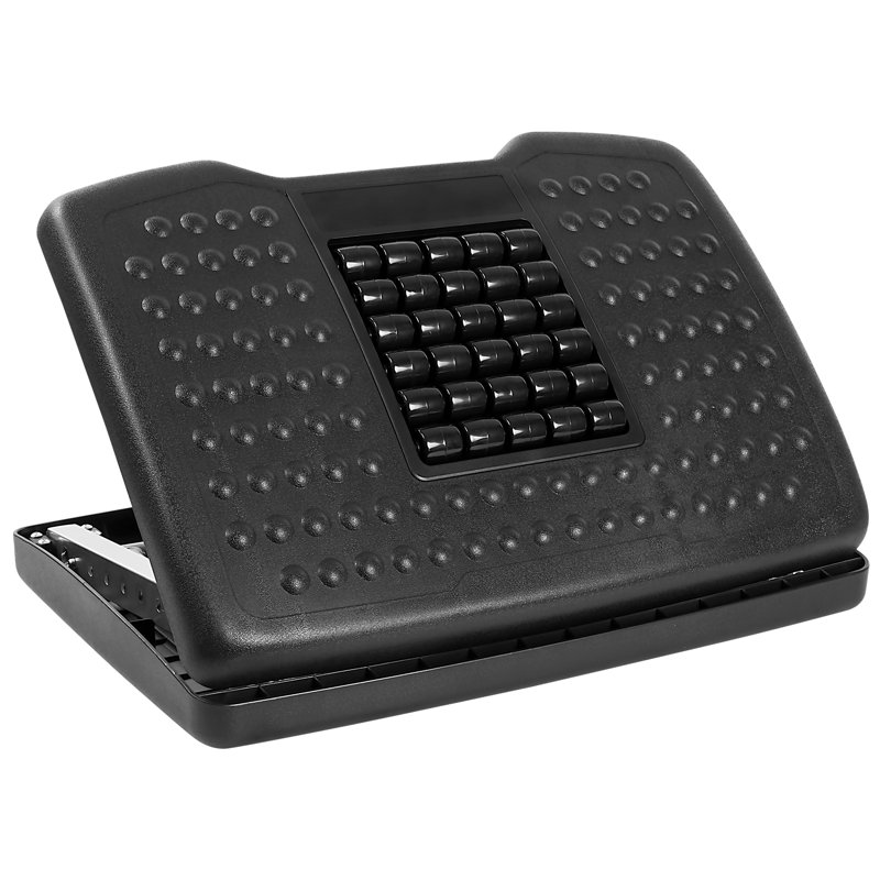 Mount-It! Height Adjustable Massaging Bead Footrest | Tilt Foot Rest Stool for Under Desk Support