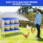 Metal Nesting Boxes for Chickens-6 Compartment Chicken Nesting Box with Bracket Legs for Laying Eggs, Wall Mountable Roll Away Laying Boxes for Hens and Chicken Coop,Blue