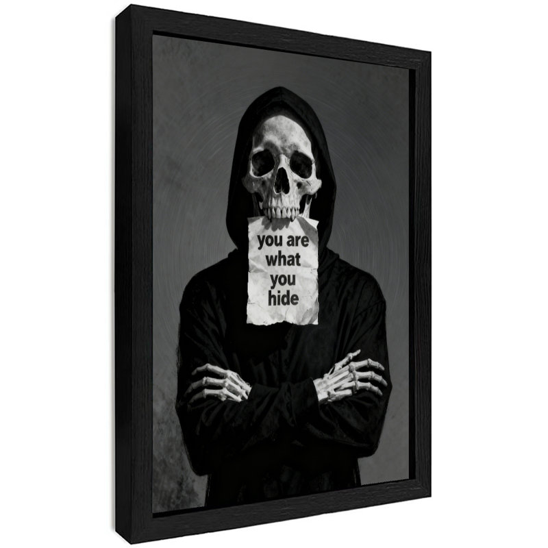 Art encadré noir, "You are What You Hide", impression sur toile, H 37 po x l 25 po