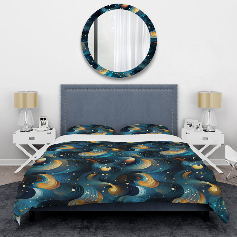 Celestial Geometric Geometric - Ensemble de housse de couette géométrique, Housse de couette pour grand lit et 2 taies décor