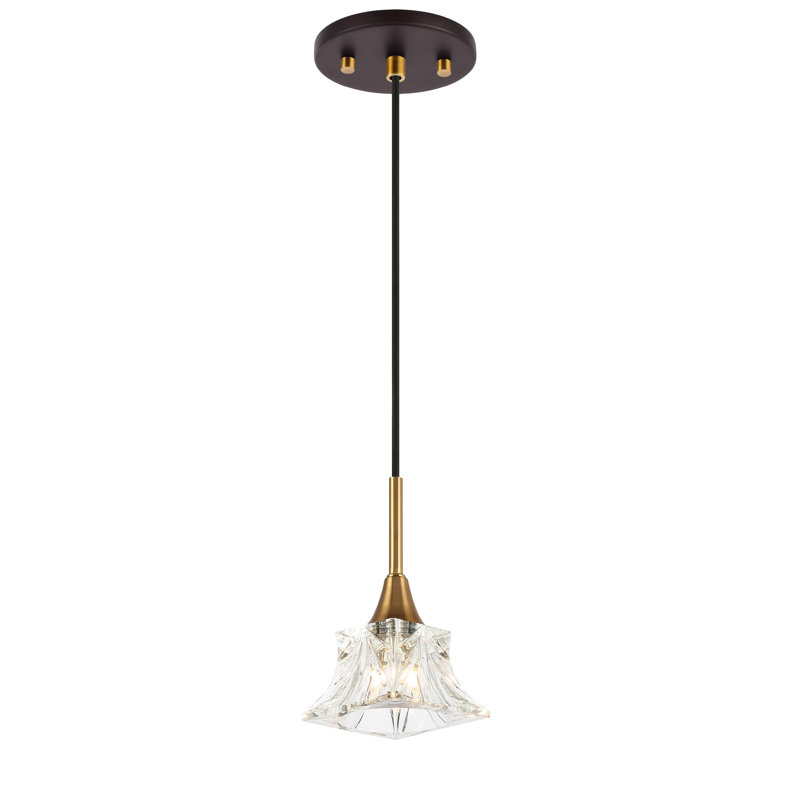 Luminaire suspendu géométrique 1 lumières unique Angeline, Laiton / Bronze