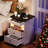 Night Stand With Gun Drawer,nightstand With Charging Station & Light-1338877716