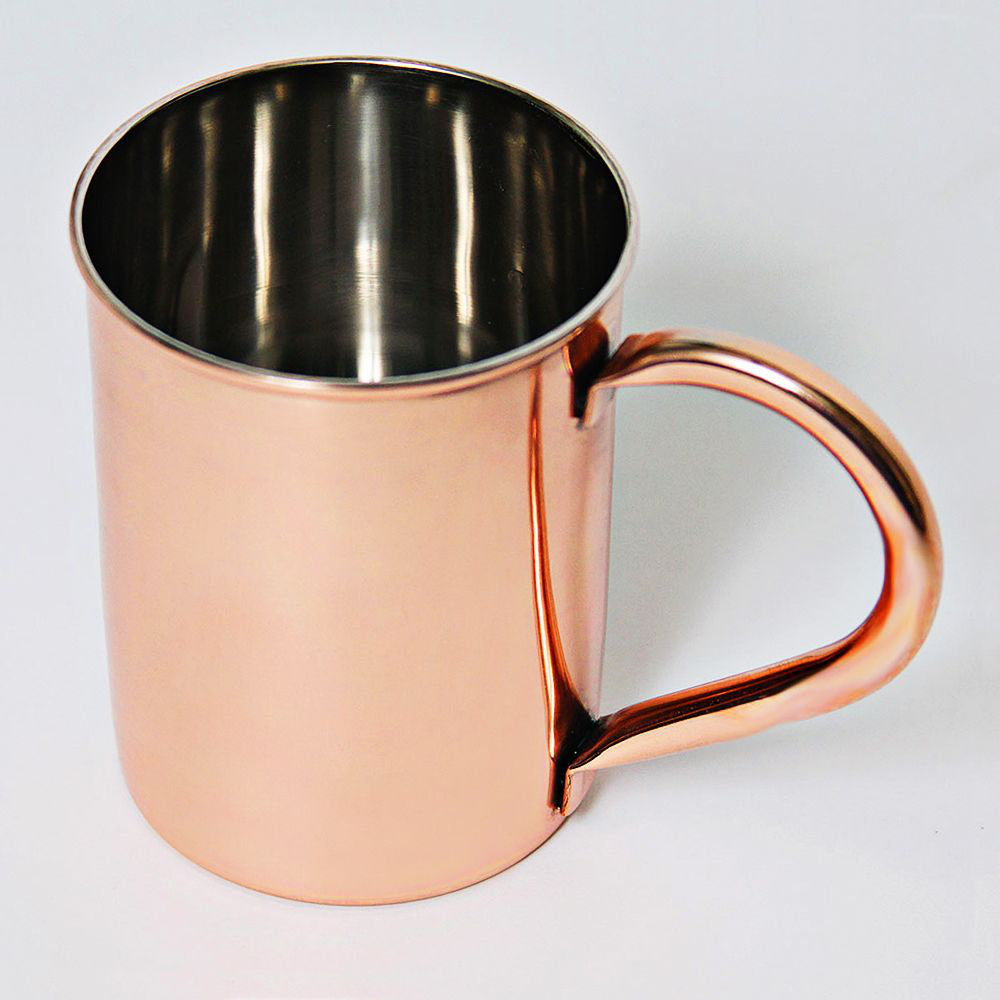 House of Hampton® Hammered Copper And Stainless Steel Mug 12 Oz