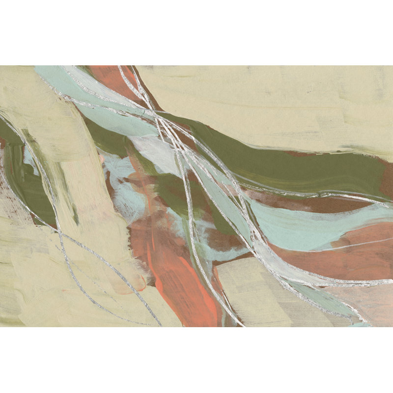 Pastel Waves I by Jennifer Goldberger - Painting on Canvas, Black Floater Framed, 61 cm H x 91 cm W