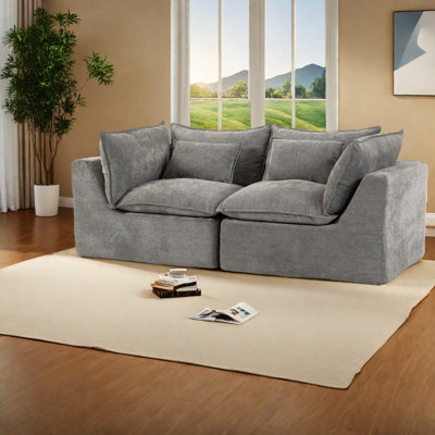 Canapés spacieux en velours, modulaire gris antique pour la détente