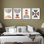 Art mural encadré, ensemble de décor de galerie, dessin au trait, arche, demi-cercle, variété, formes abstraites, illustrations, art moderne, rustique, coloré pour le salon, la chambre à coucher, le bureau