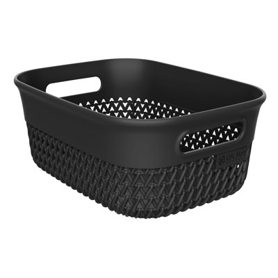  Panier de rangement décoratif 4 pintes, petit organisateur de maison, noir, paquet de 8