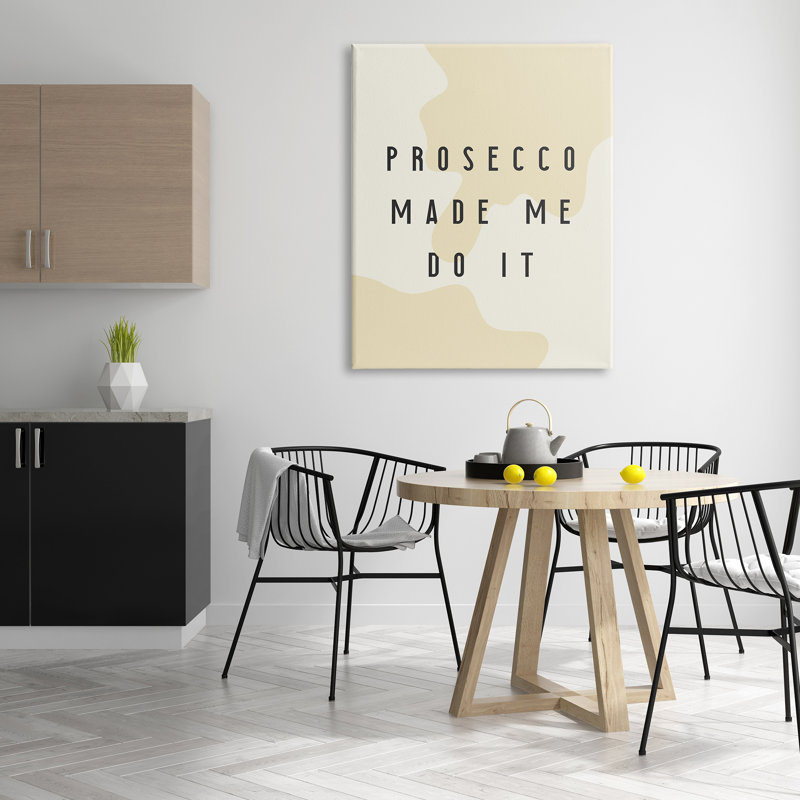 «Prosecco Made Me Do It», motif abstrait sur toile surdimensionné par Daphne Polselli, H 48 po x l 36 po x P 1,5 po