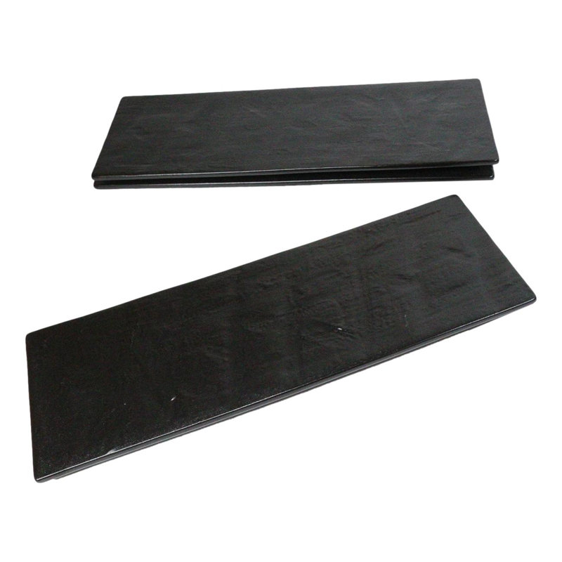 Pack Of 3 Kokuyo Black Minimalistic Rectangular Shaped Serving Platter 14.5"L