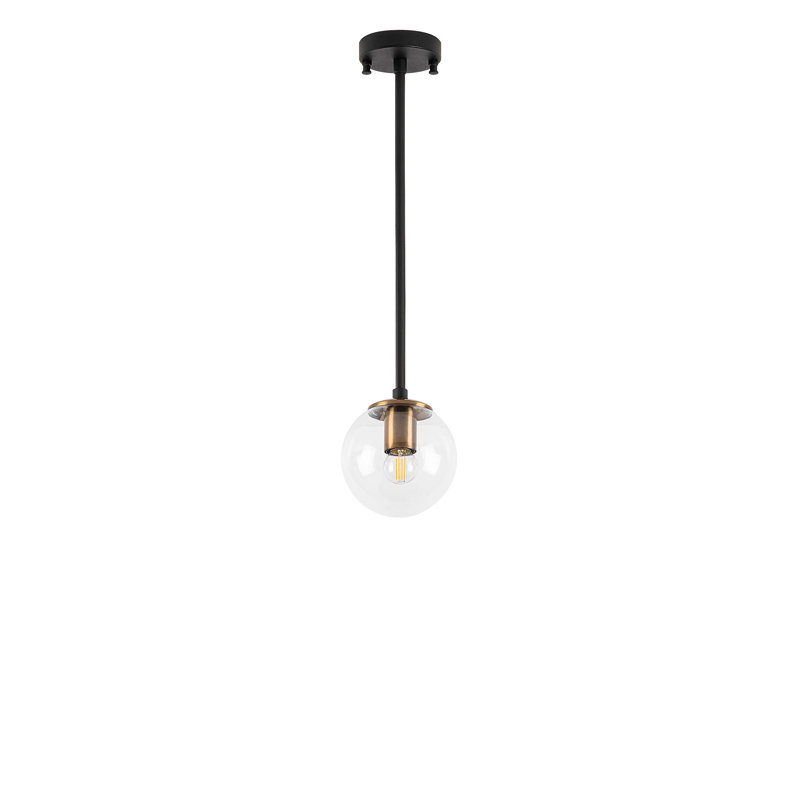 Luminaire suspendu sphère 1 lumière Madiun, Noir