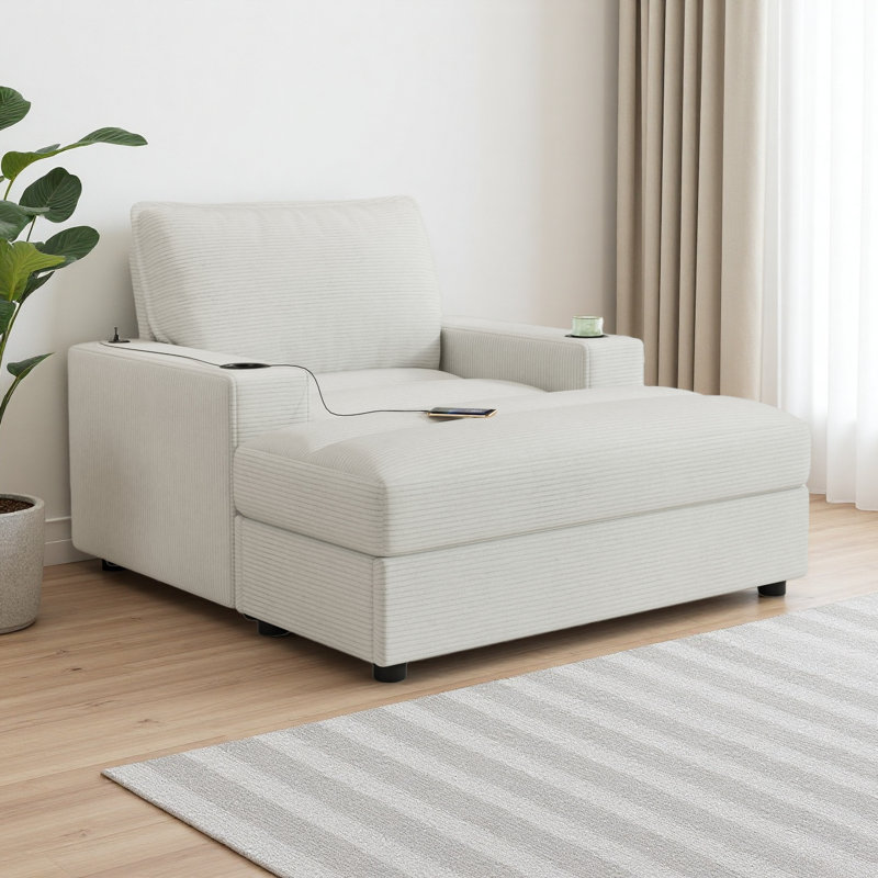 Méridienne surdimensionnée Marlow, Beige