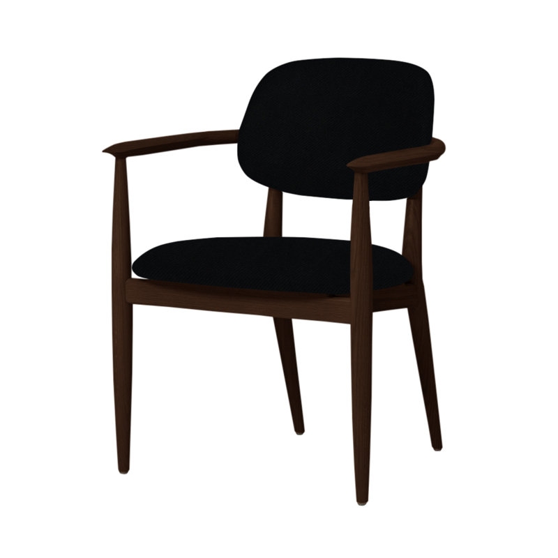 Chaise Slow de Space Copenhagen, Chêne brun foncé, Tabac Oméga