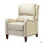 Fauteuil inclinable manuel en cuir véritable avec pattes en bois massif Beecher Traditional-529000370