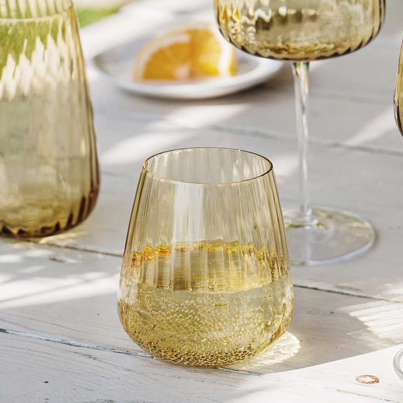 Francesca 16oz. Stemless Wine Glass, Yellow