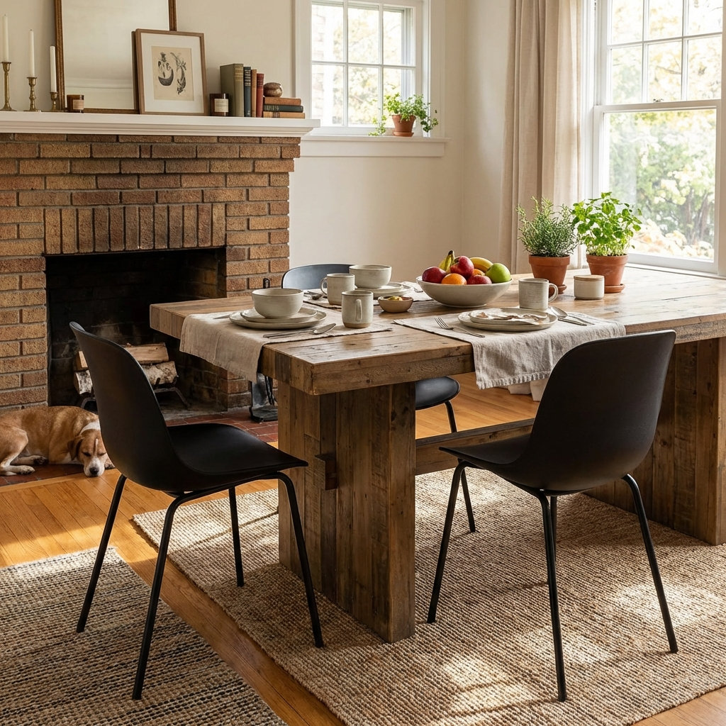 Meli Armless Dining Chairs, Black