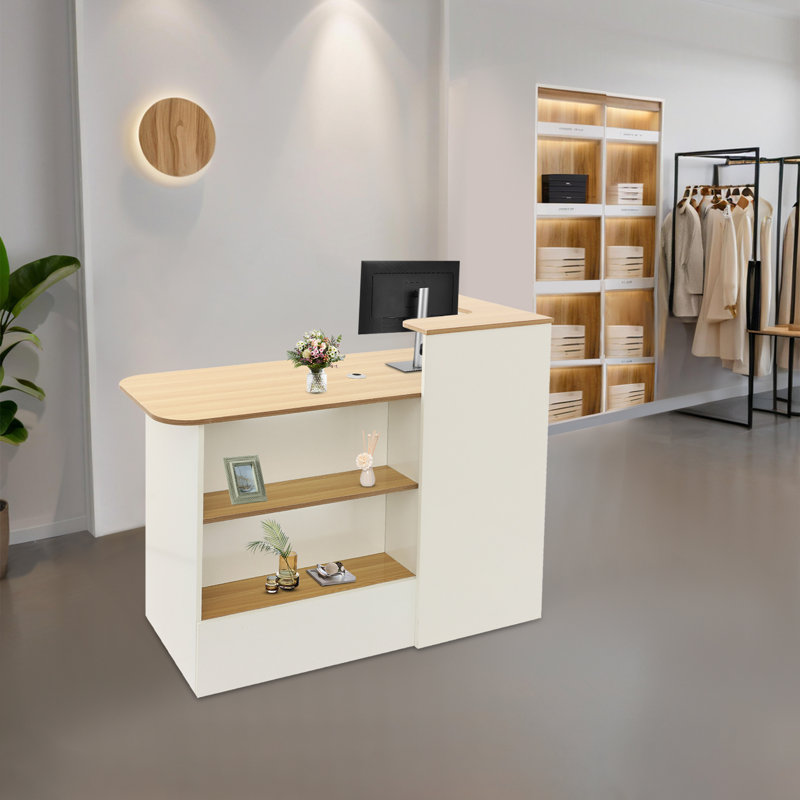 Modern Reception Desk, Reception Counter, Modern Reception Desk With Lockable Drawer
