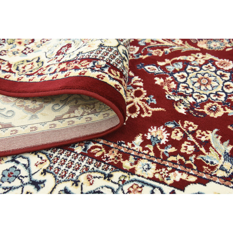 Tapis oriental bourgogne / beige Jackson, Rectangle 10 pi x 13 pi 1 po