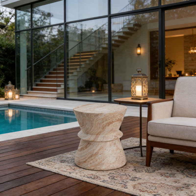 Outdoor/Indoor Lightweight Concrete Side Table