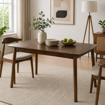 47 Inch Rectangular Solid Wood Dining Table