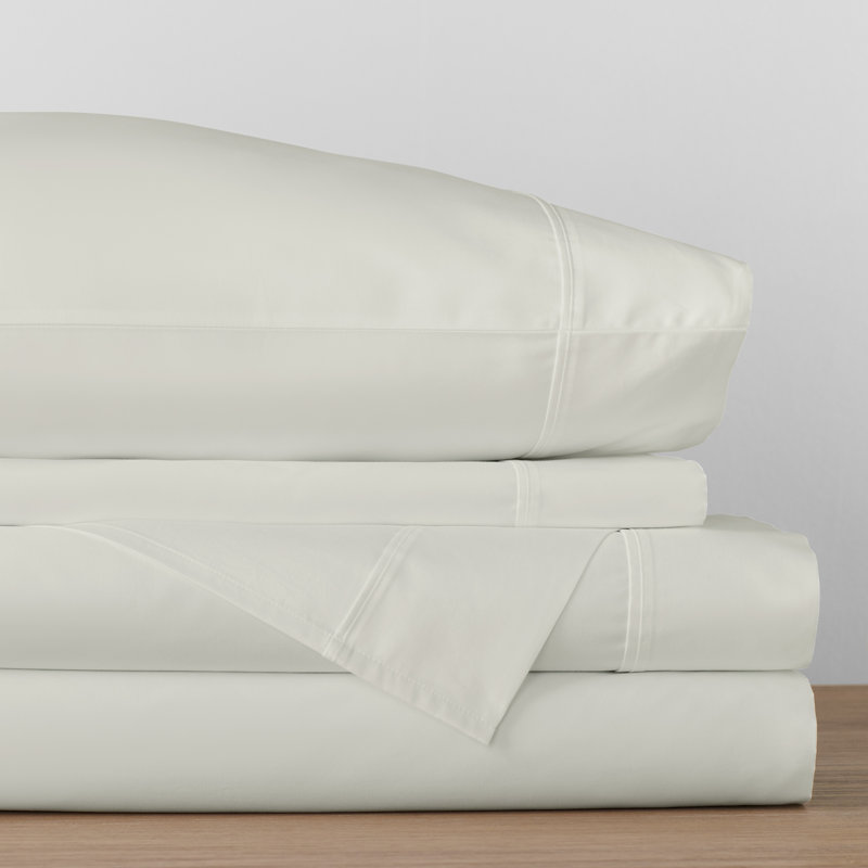 Danfield Cotton Sateen Sheet Set, Twin Sheet Set + 1 Fitted Sheet + 1 Pillowcase, Sage