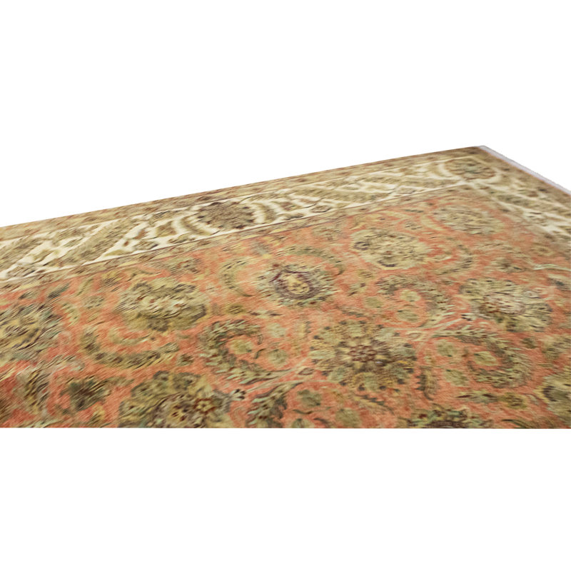 Tapis rouille et crème noué à la main de haute qualité