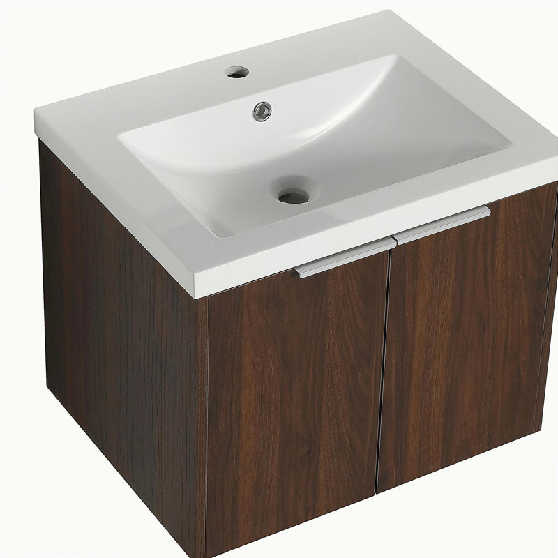 Armoire de salle de bain bol avec porte, installation flottante, 24 pouces pour petite salle de bain, 24 x 18