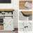 Cecilly TV Stand for TVs up to 65" with 2 Sliding Barn Doors and Built-In Charging Station-491106488