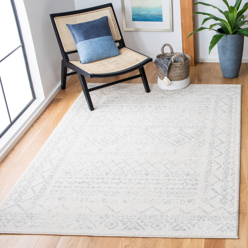 Tapis ivoire / gris clair Tulum 268, Rectangle 8 pi x 10 pi