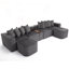 Canapé modulaire en U avec chargement sans fil, ports USB, porte-gobelets, aucun assemblage requis-131375333-131375338