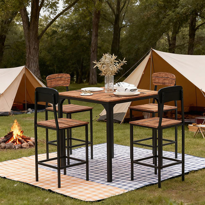 Ensemble de table de bar 5 pièces à hauteur de comptoir, une table avec quatre chaises
