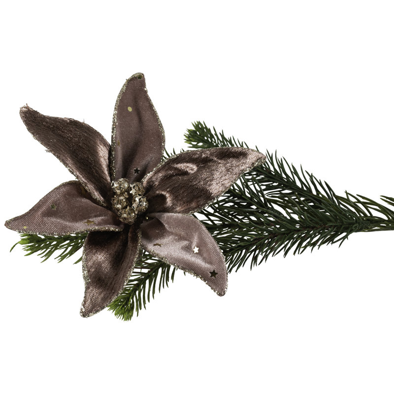 Glittered Flower Christmas Clip-On Ornament - 6"