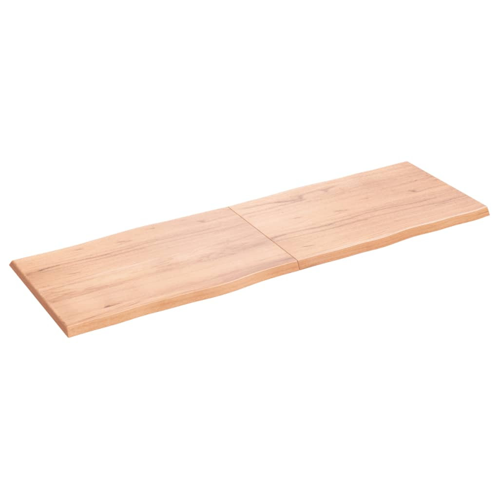 Vidaxl (Light Brown, 180 X 60 X 4 Cm) Table Top Wooden Desk Top For Table Treated Solid Wood Oak Live Edge - Image 2