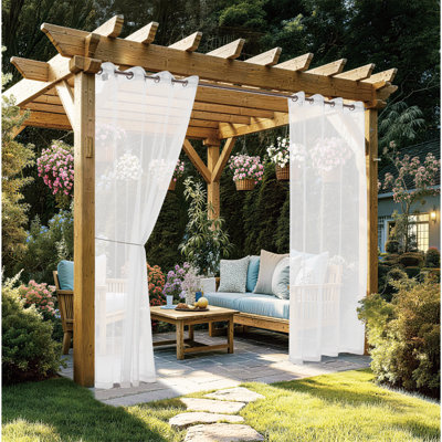 Panneaux de rideaux transparents imperméables avec œillets pour patio, pergola et gazebo
