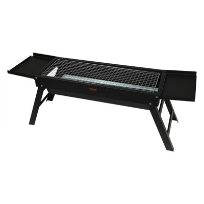 Barbecue au charbon portatif de 23 pouces, barbecue pliable compact, barbecue en acier robuste, mini fumoir pour le voyage, la cuisine en plein air, le camping en barbecue, le pique-nique, le patio noir