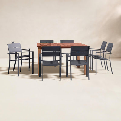 Anautica 59" Eucalyptus Patio Dining Set