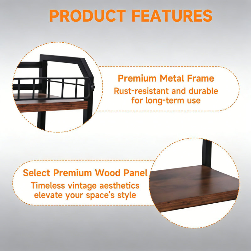 Manufactured Wood,Metal 29.7cm H Media Shelves