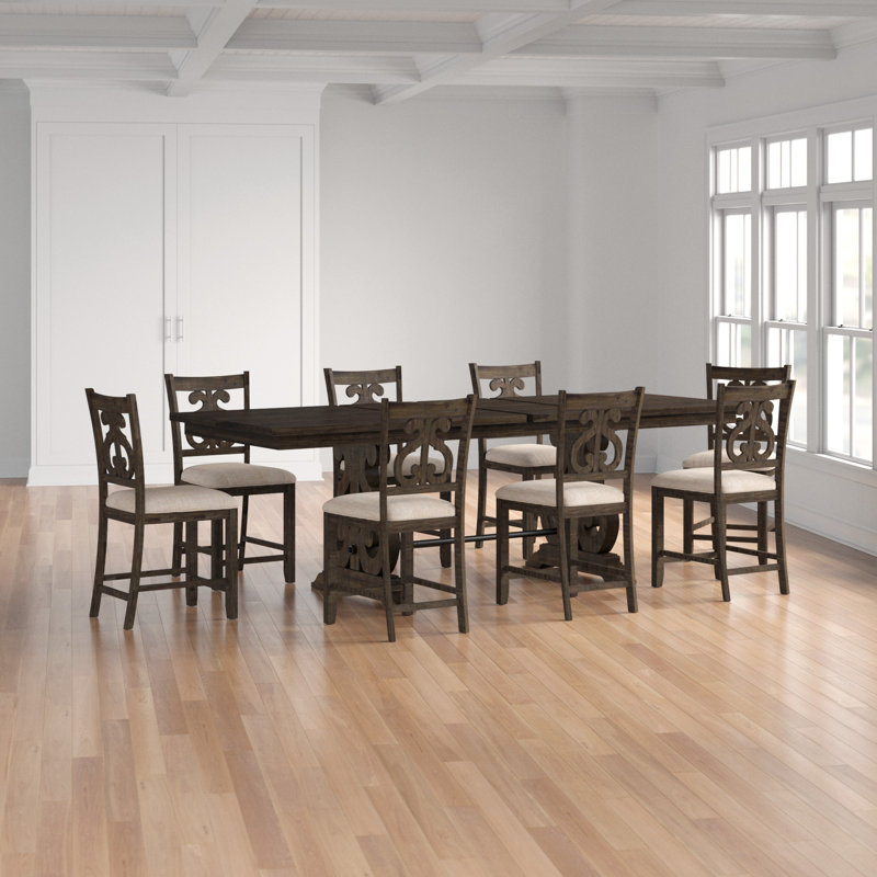 Parthenia 8 - Person Extendable Trestle Dining Set